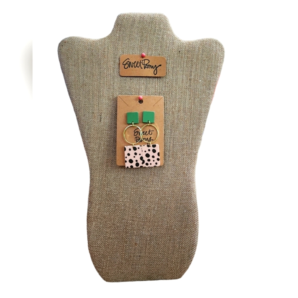 Rectangle Geometric Dangle Earrings - image 2